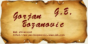 Gorjan Božanović vizit kartica